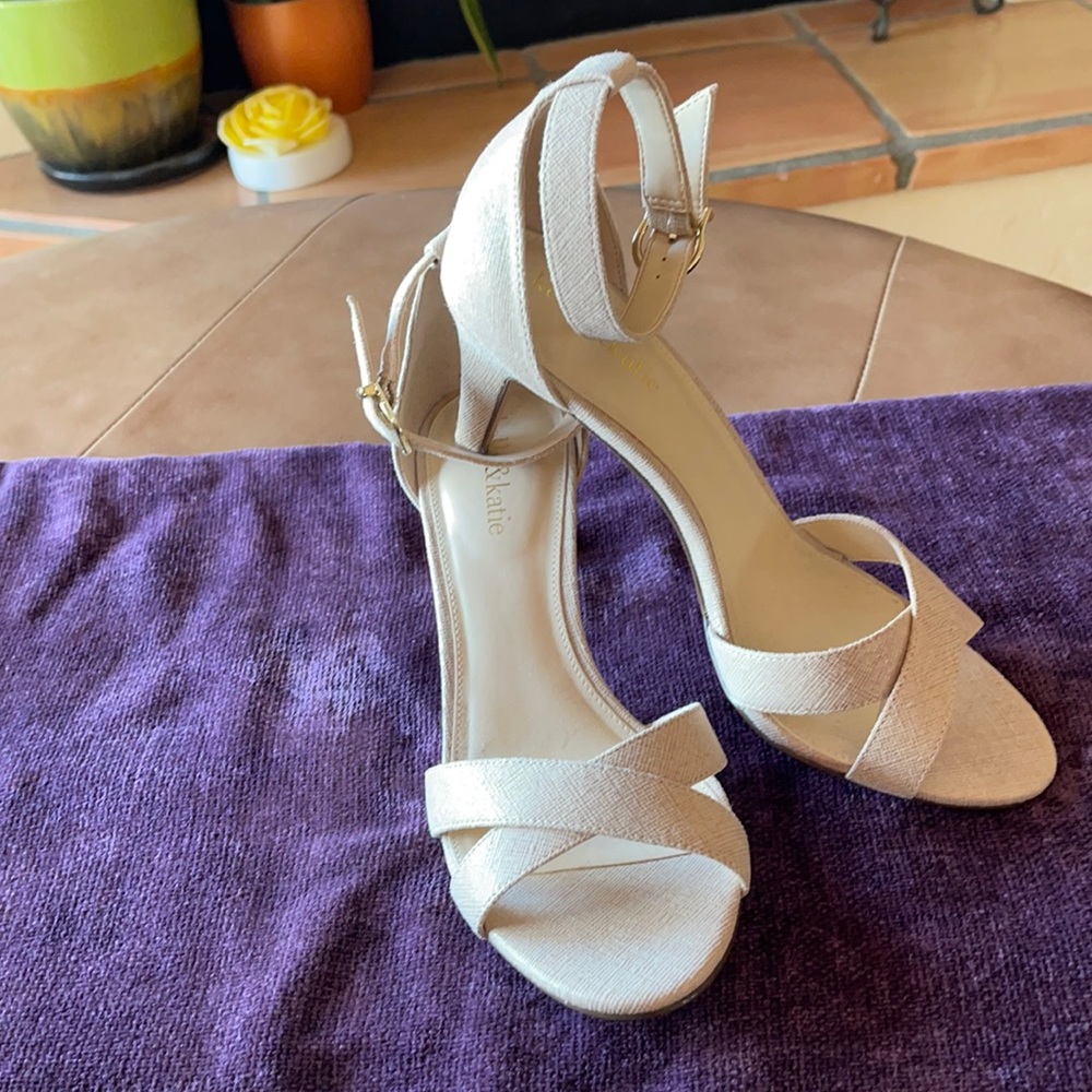 Never worn…Ankle strap nude heels